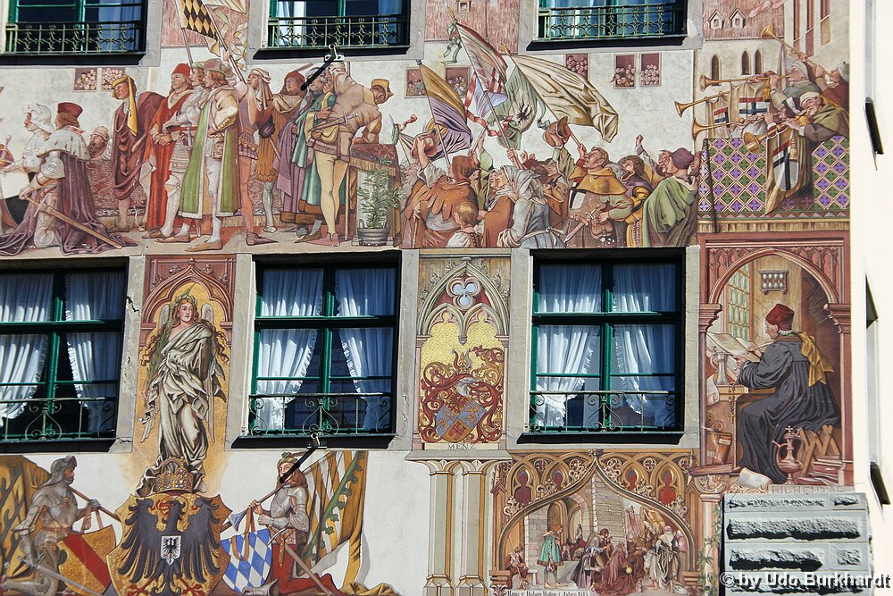 Konstanz Bemalte Fassade des Hauses „zum Hohen Hafen“ am Obermarkt