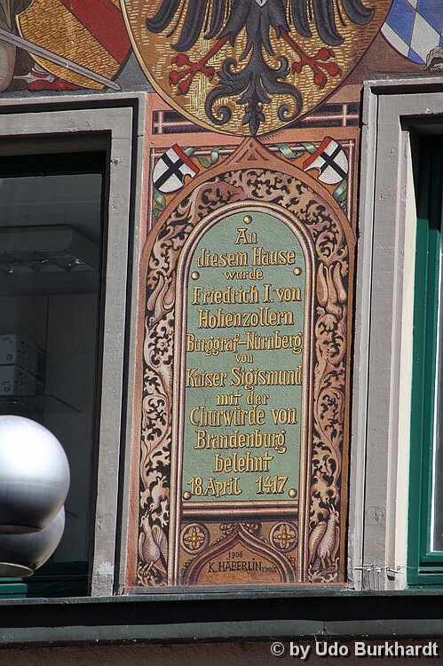 Konstanz Bemalte Fassade des Hauses „zum Hohen Hafen“ am Obermarkt